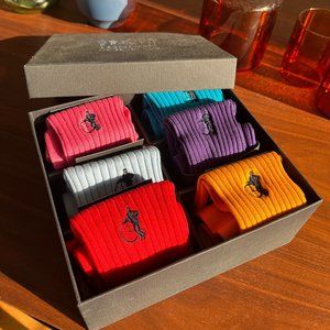 Colorful Dress Socks - Brand New - Gift Box - (London Sock Company)